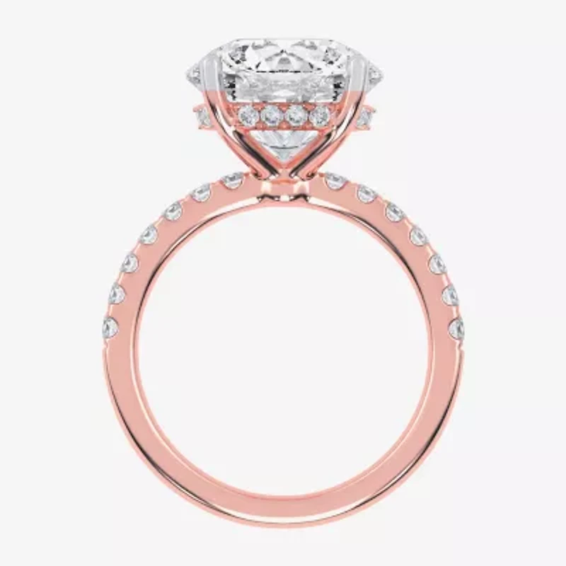 (F-G /Vs2-Si1) Womens 8 1/2 Ct. T.W. Lab Grown White Diamond 14K Gold Round Side Stone Engagement Ring