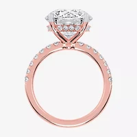 (F-G /Vs2-Si1) Womens 8 1/2 Ct. T.W. Lab Grown White Diamond 14K Gold Round Side Stone Engagement Ring