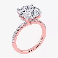 (F-G /Vs2-Si1) Womens 8 1/2 Ct. T.W. Lab Grown White Diamond 14K Gold Round Side Stone Engagement Ring