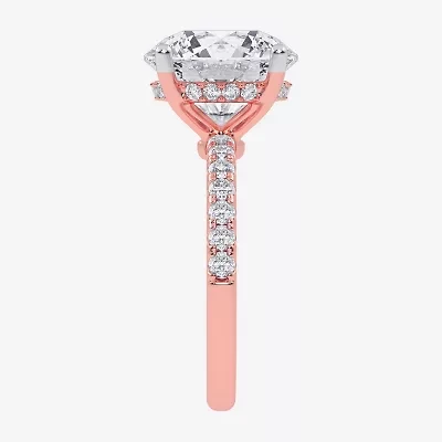 (F-G /Vs2-Si1) Womens 8 1/2 Ct. T.W. Lab Grown White Diamond 14K Gold Round Side Stone Engagement Ring