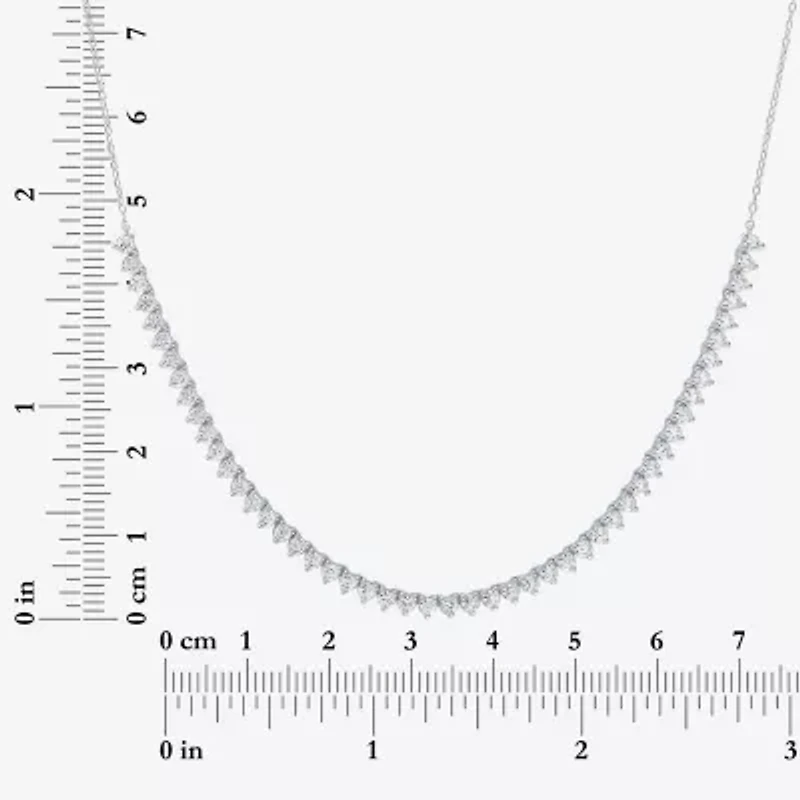 Diamond Addiction (G-H / Si2-I1) Womens White Diamond Sterling Silver 16 Inch Tennis Necklace
