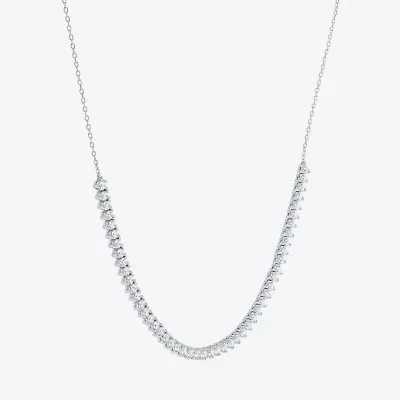 Diamond Addiction (G-H / Si2-I1) Womens White Diamond Sterling Silver 16 Inch Tennis Necklace