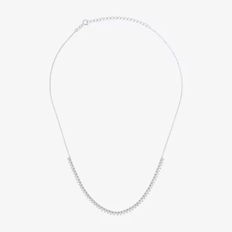 Diamond Addiction (G-H / Si2-I1) Womens White Diamond Sterling Silver 16 Inch Tennis Necklace