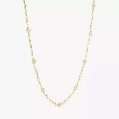 Diamond Addiction (G-H / Si2-I1) Womens 14K Gold Over Silver 18 Inch Link Chain Necklace