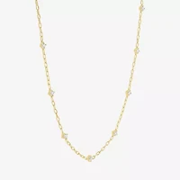 Diamond Addiction (G-H / Si2-I1) Womens 14K Gold Over Silver 18 Inch Link Chain Necklace