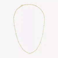 Diamond Addiction (G-H / Si2-I1) Womens 14K Gold Over Silver 18 Inch Link Chain Necklace