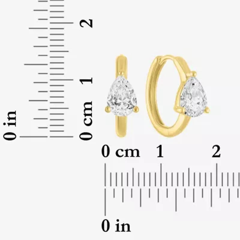 Diamond Addiction (G-H / Si2-I1) Womens 1 1/2 CT. T.W. Lab Grown White Diamond 14K Gold Over Silver 14mm Pear Hoop Earrings