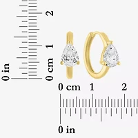 Diamond Addiction (G-H / Si2-I1) Womens 1 1/2 CT. T.W. Lab Grown White Diamond 14K Gold Over Silver 14mm Pear Hoop Earrings