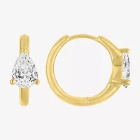 Diamond Addiction (G-H / Si2-I1) Womens 1 1/2 CT. T.W. Lab Grown White Diamond 14K Gold Over Silver 14mm Pear Hoop Earrings