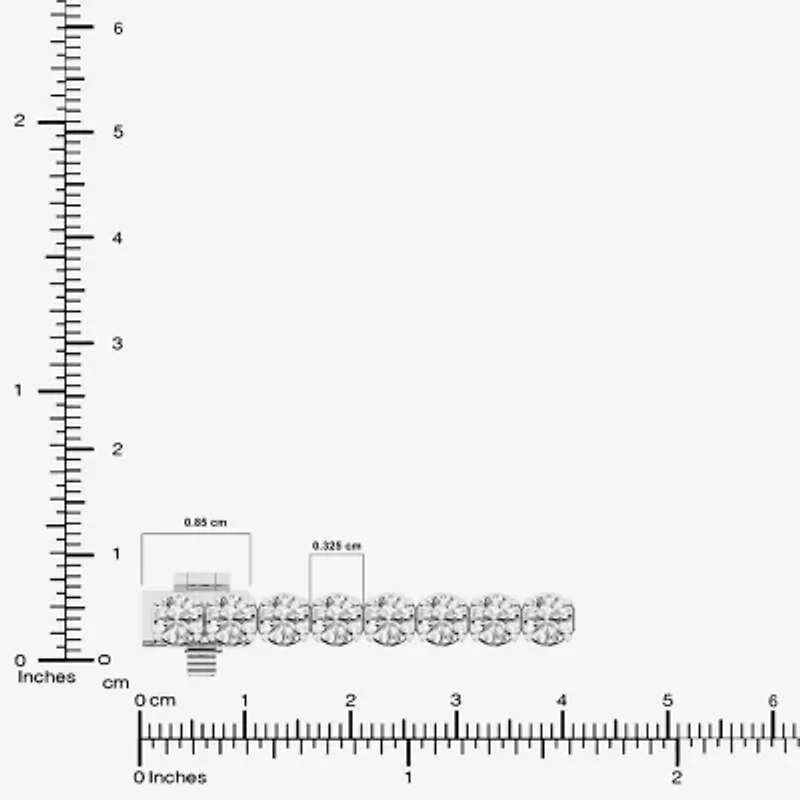 (F / Si1-Si2) Womens 7 Ct.T.W. Lab Grown White Diamond Sterling Silver 7 Inch Tennis Bracelet