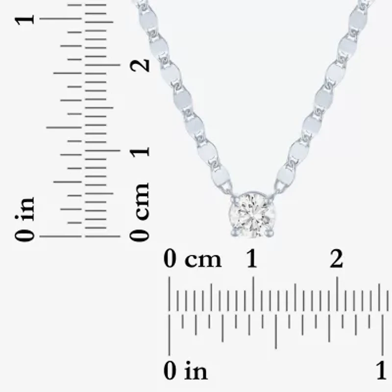 Diamond Addiction (G-H / Si2-I1) Womens 1/2 CT. T.W. Lab Grown White Diamond Sterling Silver Round 16 Inch Pendant Necklace