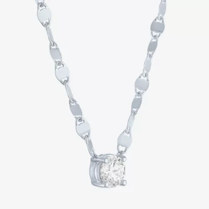 Diamond Addiction (G-H / Si2-I1) Womens 1/2 CT. T.W. Lab Grown White Diamond Sterling Silver Round 16 Inch Pendant Necklace