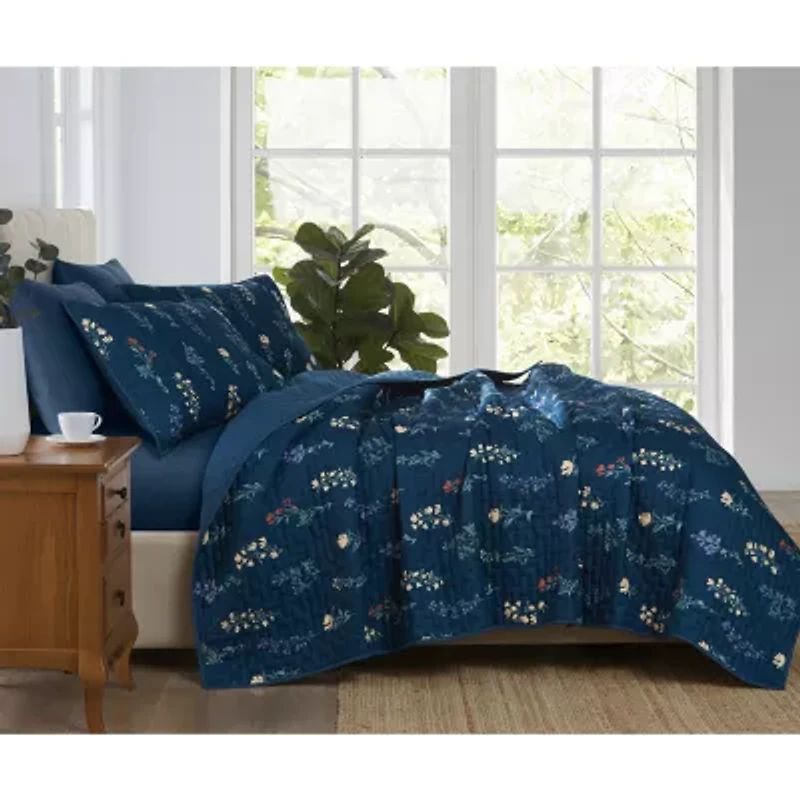 Cannon Avery Floral Easy Care Quilt Set