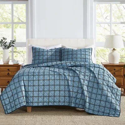 Cannon Luka Grid Easy Care Quilt Set