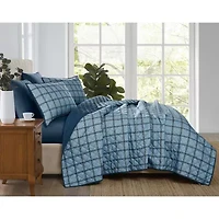 Cannon Luka Grid Easy Care Quilt Set