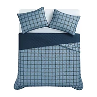 Cannon Luka Grid Easy Care Quilt Set