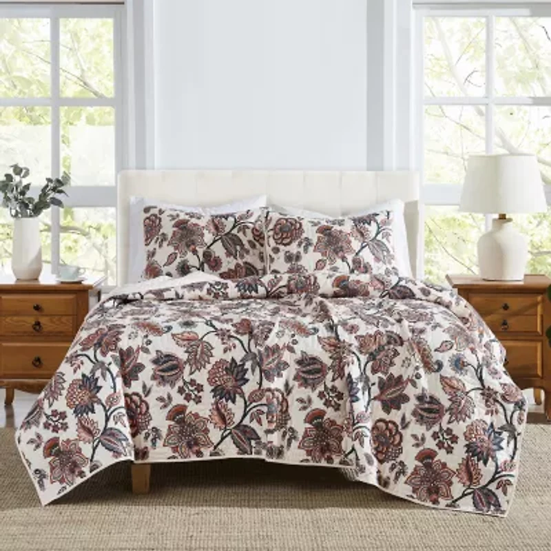 Cannon Chloe Jacobean Easy Care Quilt Set
