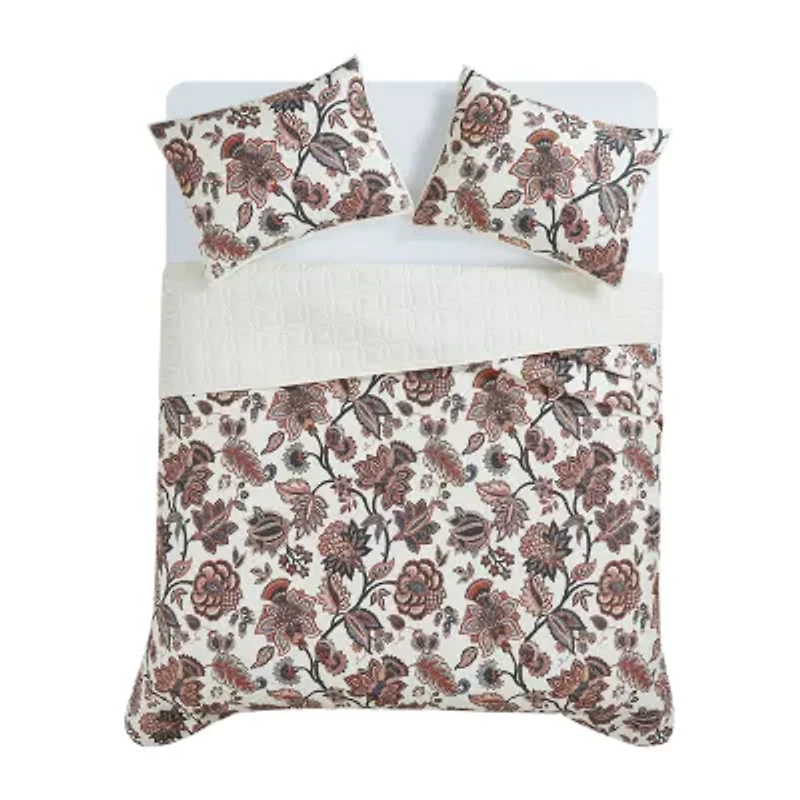 Cannon Chloe Jacobean Easy Care Quilt Set
