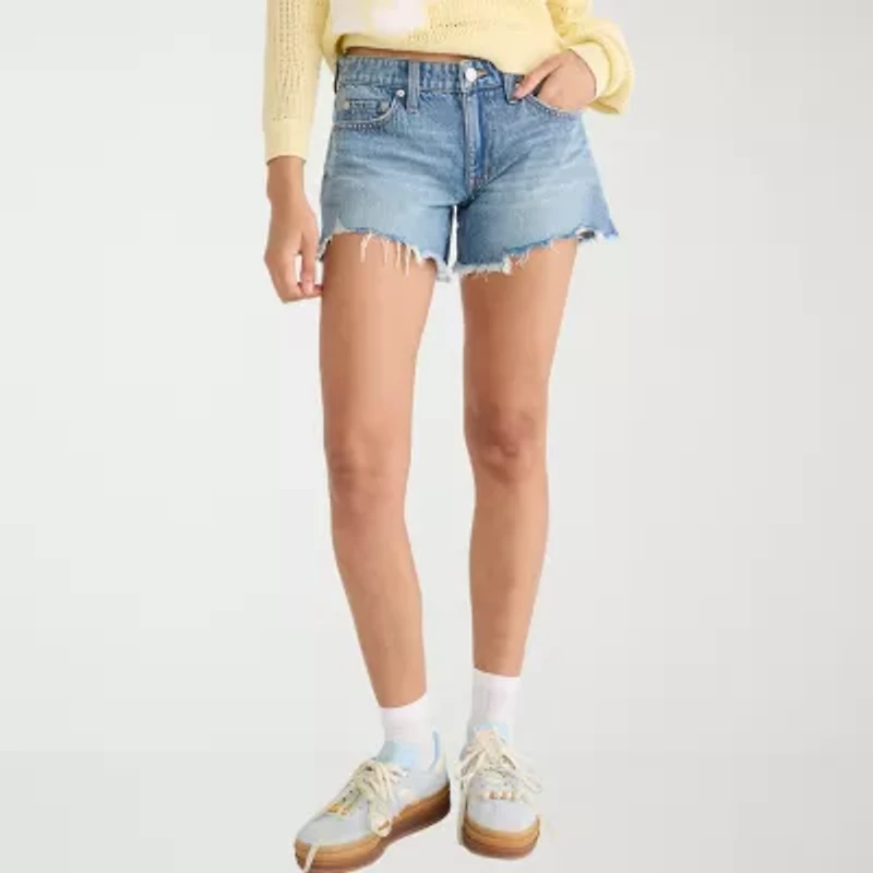 AEROPOSTALE Womens Mid Rise Juniors Denim Short