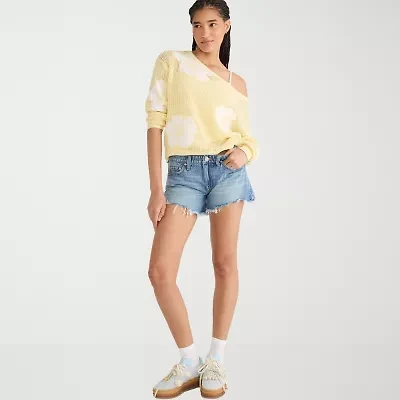 AEROPOSTALE Womens Mid Rise Juniors Denim Short