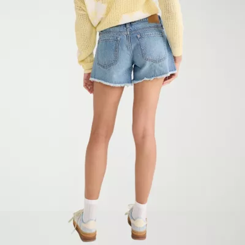 AEROPOSTALE Womens Mid Rise Juniors Denim Short