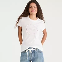 AEROPOSTALE Womens Juniors Crew Neck Short Sleeve Regular Fit Graphic T-Shirt