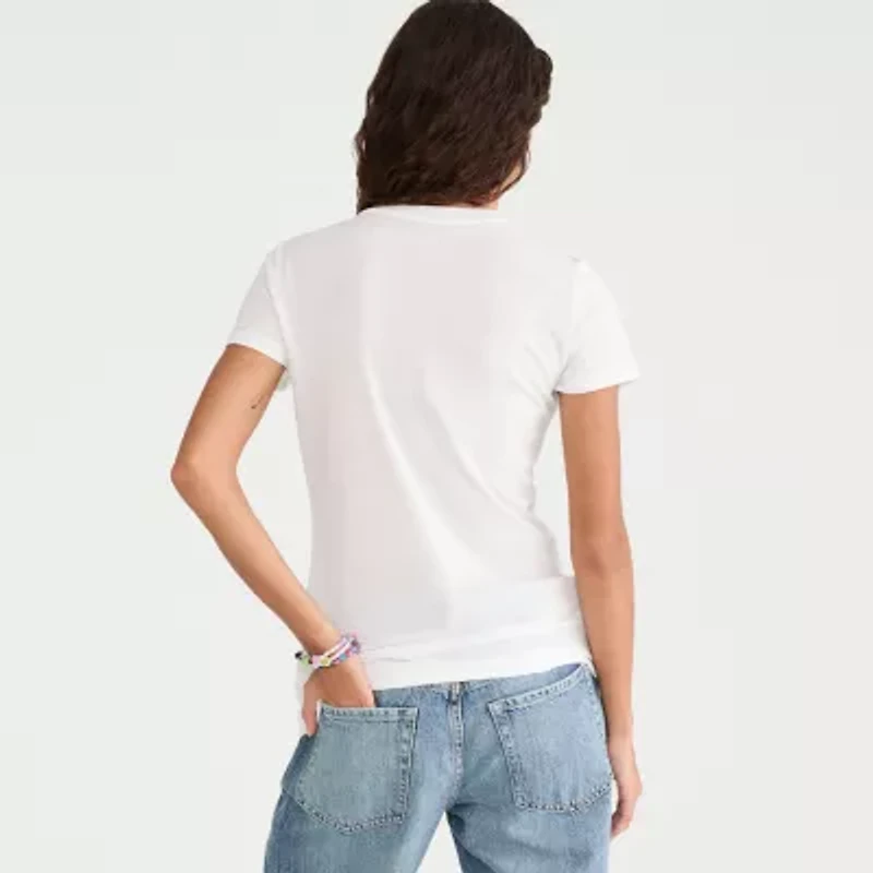 AEROPOSTALE Womens Juniors Crew Neck Short Sleeve Regular Fit Graphic T-Shirt