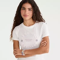 AEROPOSTALE Womens Juniors Crew Neck Short Sleeve Regular Fit Graphic T-Shirt