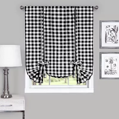 Buffalo Check Tie-Up Light-Filtering Rod Pocket Single Shade