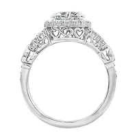Womens 2 CT. T.W. Cubic Zirconia Sterling Silver Heart Engagement Ring