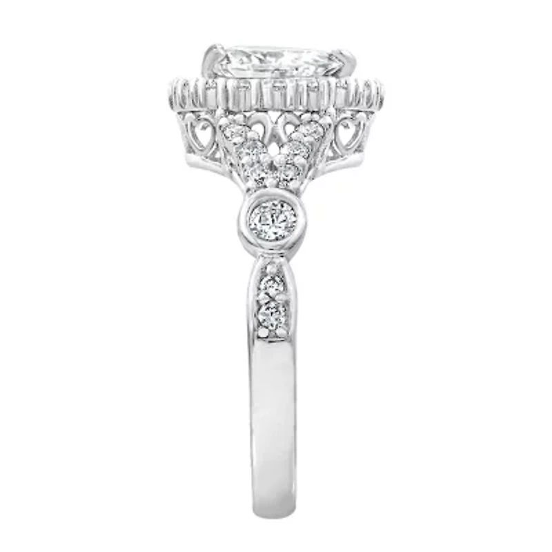 Womens 2 CT. T.W. Cubic Zirconia Sterling Silver Heart Engagement Ring