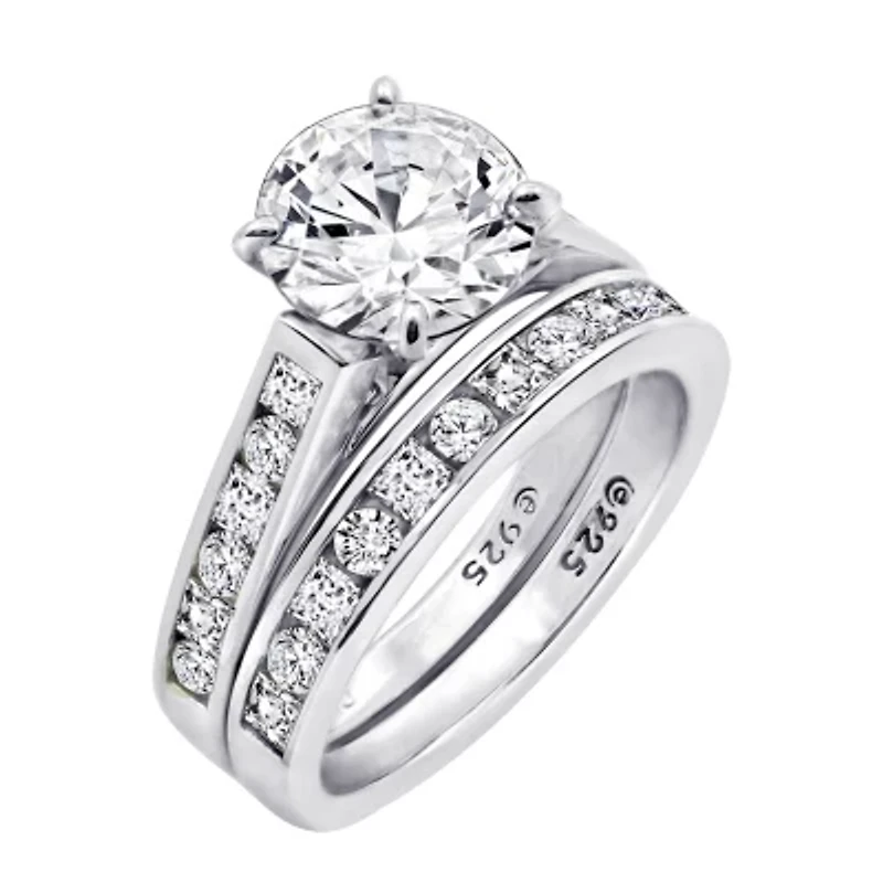 Womens 3 1/4 CT. T.W. Cubic Zirconia Sterling Silver Round Bridal Set