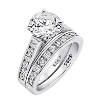 Womens 3 1/4 CT. T.W. Cubic Zirconia Sterling Silver Round Bridal Set