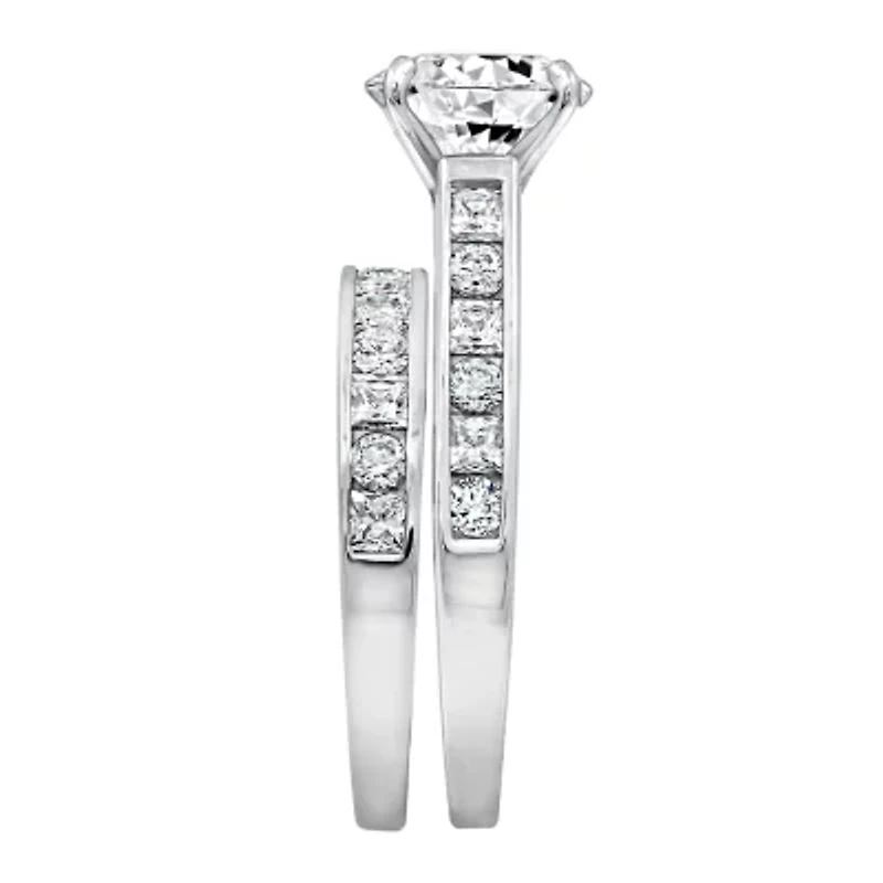 Womens 3 1/4 CT. T.W. Cubic Zirconia Sterling Silver Round Bridal Set