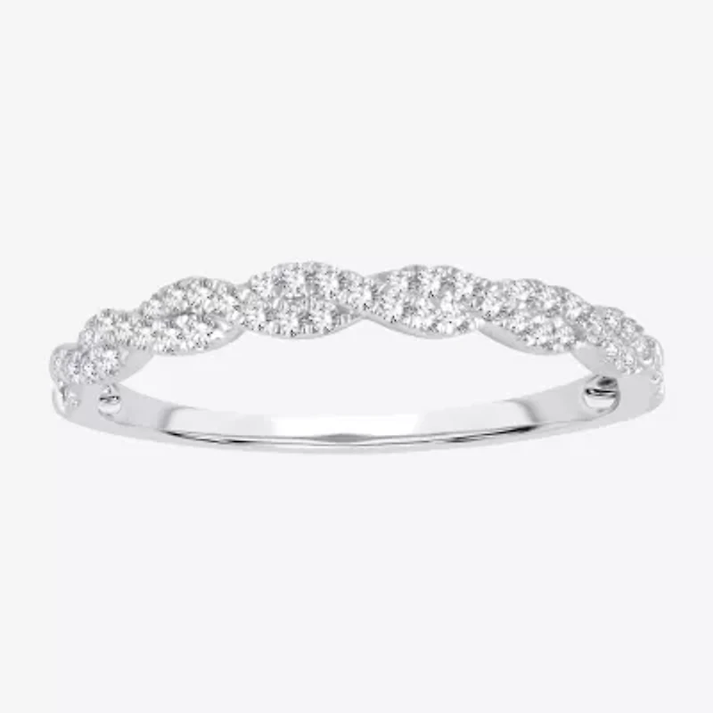 Signature By Modern Bride Womens 1/5 CT. Natural White Diamond 10K Gold Anniversary Wedding Band