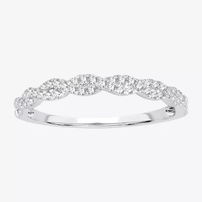 Signature By Modern Bride Womens 1/5 CT. Natural White Diamond 10K Gold Anniversary Wedding Band