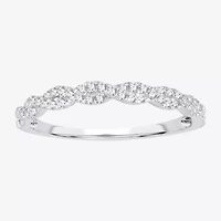 Signature By Modern Bride Womens 1/5 CT. Natural White Diamond 10K Gold Anniversary Wedding Band