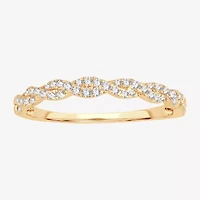 Womens 1/5 CT. Natural White Diamond 10K Gold Wedding Band