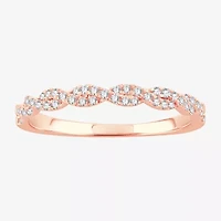 Womens 1/5 CT. Natural White Diamond 10K Rose Gold Wedding Band
