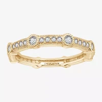 Cubic Zirconia Sterling Silver Round Band