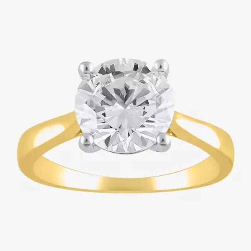 H-I / Si2) Womens / CT. Lab Grown White Diamond 14K Gold Round Solitaire Engagement Ring