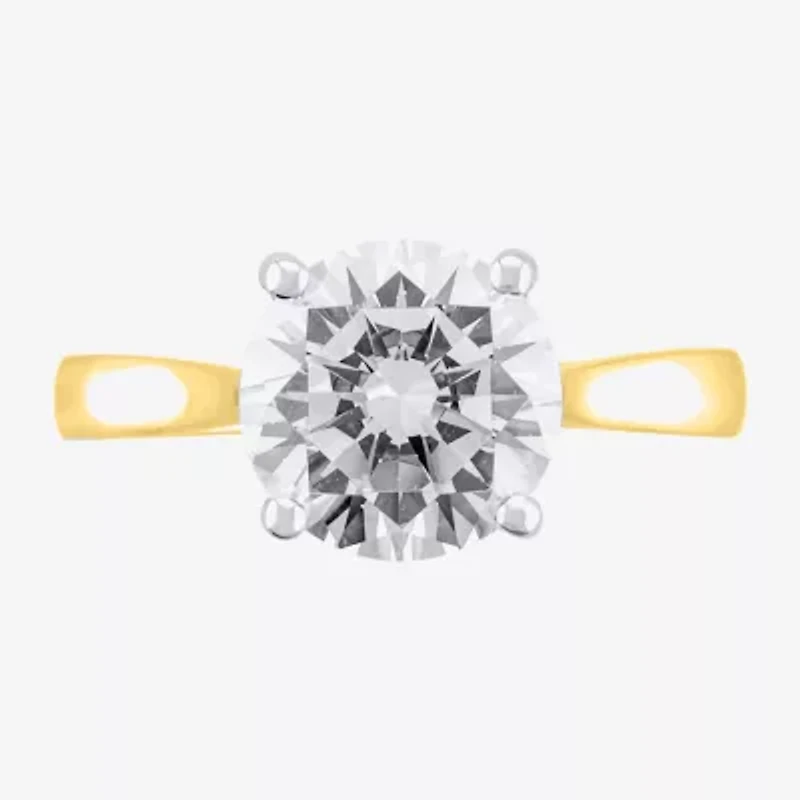 H-I / Si2) Womens / CT. Lab Grown White Diamond 14K Gold Round Solitaire Engagement Ring