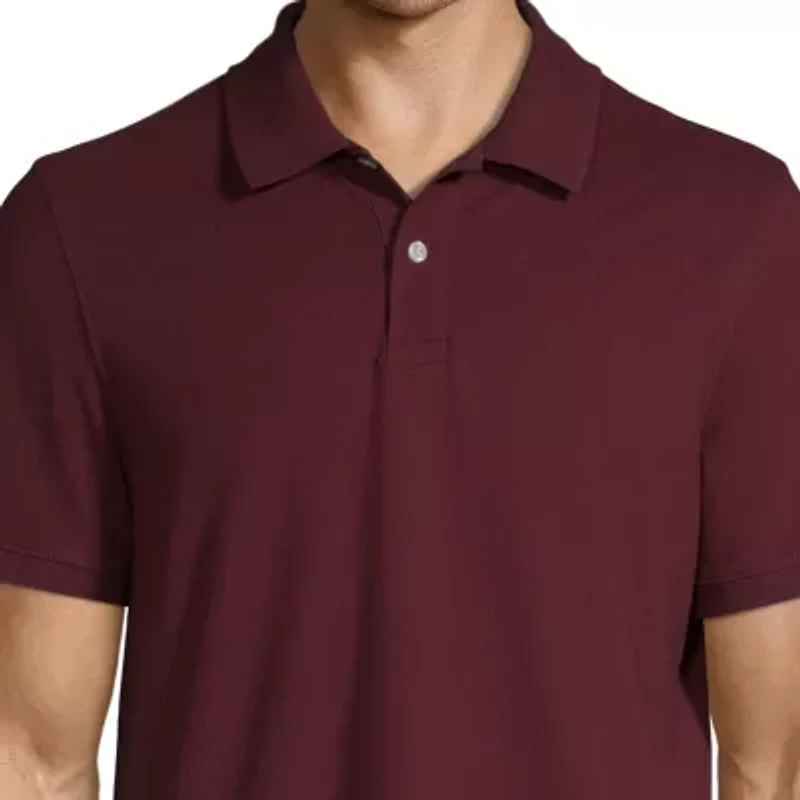 St. John's Bay Premium Stretch Mens Classic Fit Short Sleeve Polo Shirt