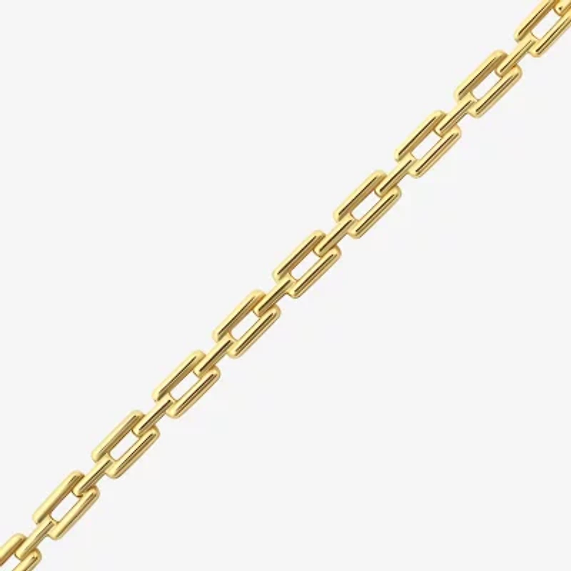 Womens 14K Gold 7.25 Inch Semisolid Link Chain Bracelet