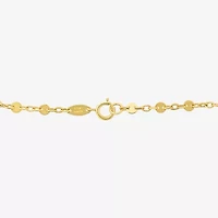 Womens 10K Gold 7.25 Inch Solid Link Chain Bracelet