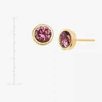 Limited Quantities! Lab Created Cubic Zirconia 14K Gold 14K Gold Over Silver Round Stud Earrings