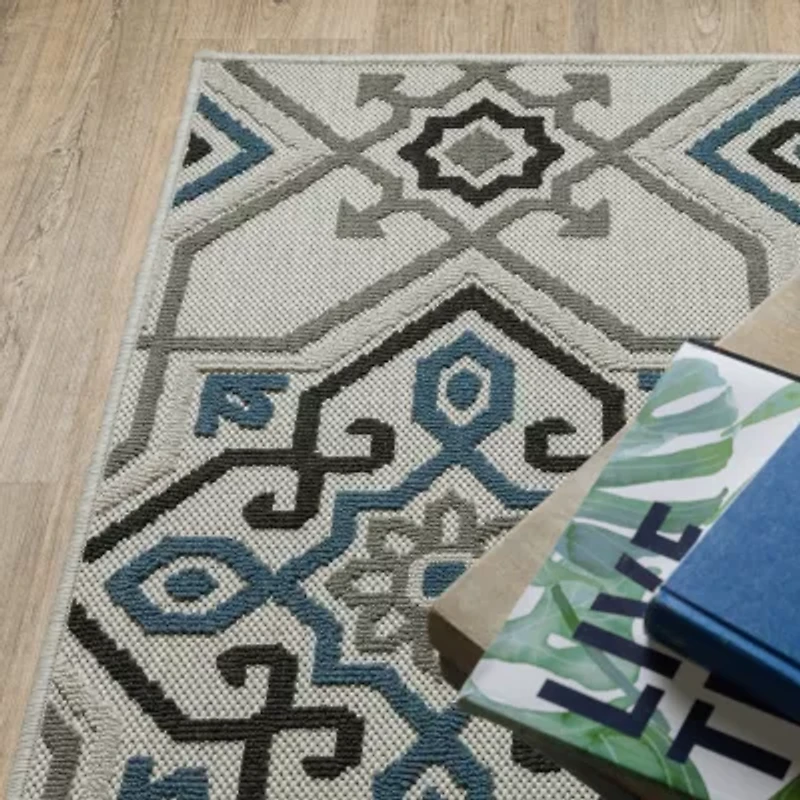 Covington Home Trieste Star Medallion Indoor Outdoor Rectangular Area Rug