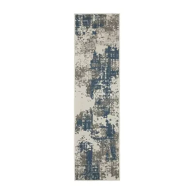 Covington Home Trieste Distressed Abstract Indoor Outdoor Rectangular Runner