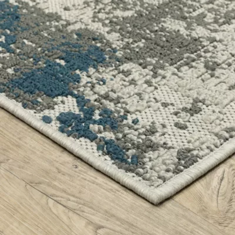 Covington Home Trieste Distressed Abstract Indoor Outdoor Rectangular Runner