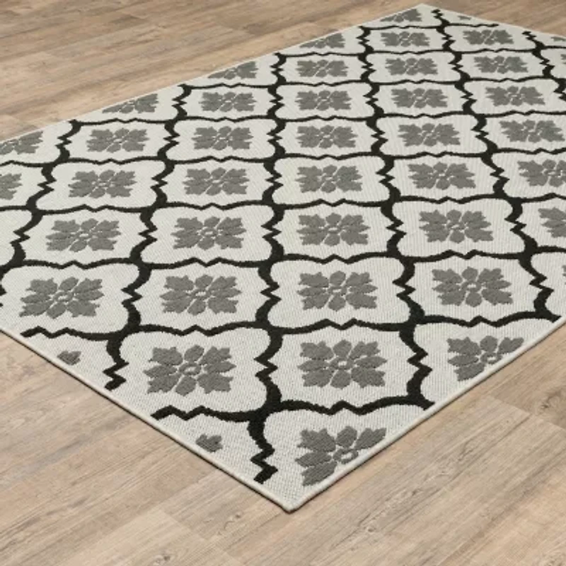 Covington Home Trieste Moroccan Lattice Geometric Indoor Outdoor Rectangular Area Rug